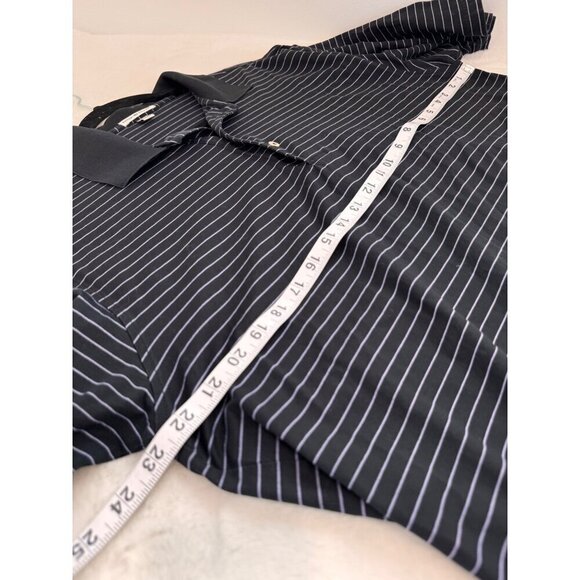 Peter Millar Men's Size L Striped Polo Shirt Black - Picture 4 of 10